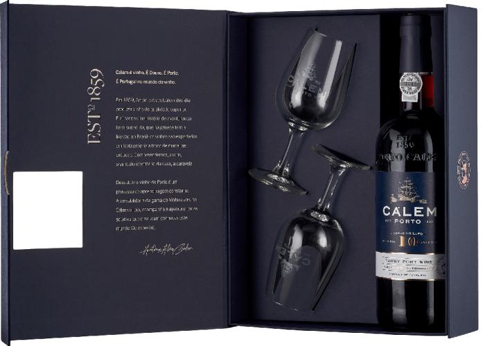 Calem Porto 10 Years + 2 Glasses Giftpack