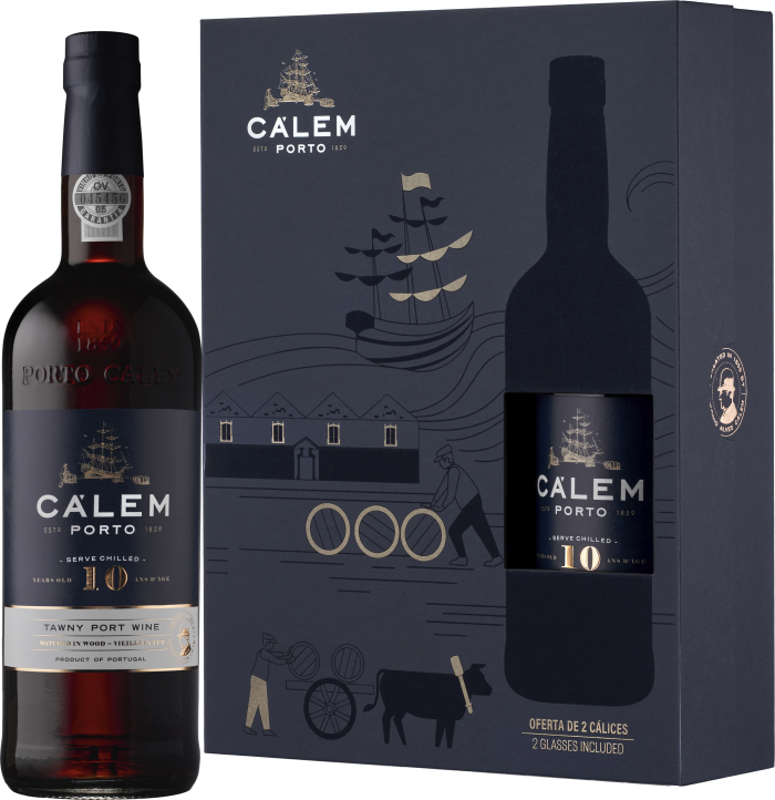 Calem Porto 10 Years + 2 Glasses Giftpack